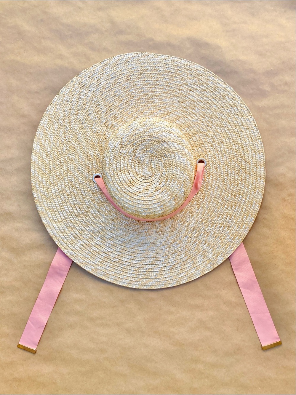 Anthro โ Wyeth Extended Wide Brim Boater Straw Hat with Tie Ribbon Chin Strap - Picture 5 of 17